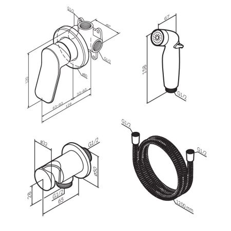 F40H85A00 X-Joy, гигиенический набор для скрытого монтажа со смесителем для душа, артикул F40H85A00