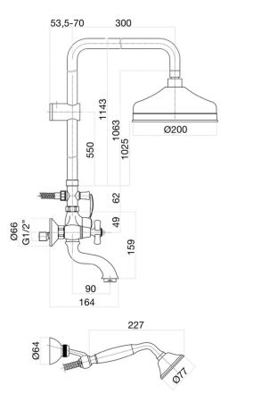 Душевая система Fiore MARGOT SKY (SWAROVSKI®) 01CO0615, хром/золото, артикул 01CO0615