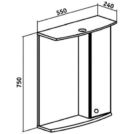 Зеркало со шкафом Runo Ирис 55 4620750022426 с подсветкой R Белое