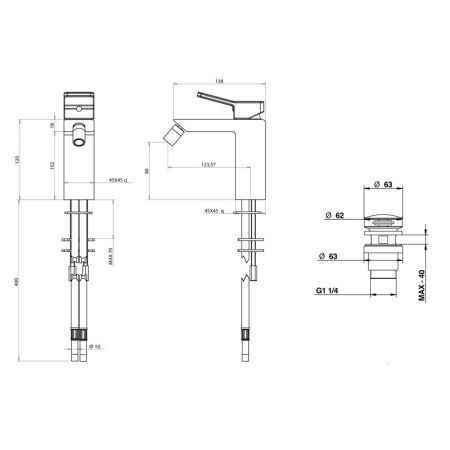 Bongio Reef Смеситель для биде, цвет хром, артикул 53522CRPR