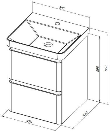 Тумба под раковину Aquanet Эмбер 50 белый матовый, артикул 00330463