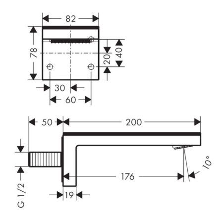AX MyEdition Излив для ванны, настенный 200мм (без панели), цвет: хром, артикул 47412000