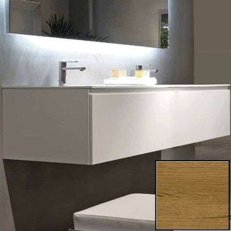 Тумба с раковиной SanVit Флай 75 kfly2075 с фактурой под дерево подвесная Акация светлая, артикул kfly2075