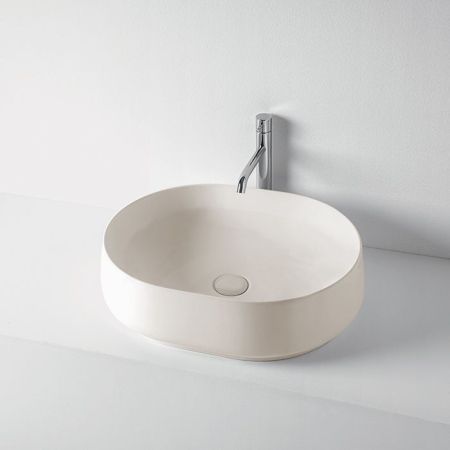 KERASAN F10 Раковина накладная 56х44 см, без отв под смеситель, цвет Cерый матовый