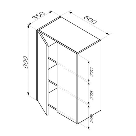 M8FCH06029WG Func, шкаф с полками 60 см (В 900мм), цвет белый глянец, артикул M8FCH06029WG