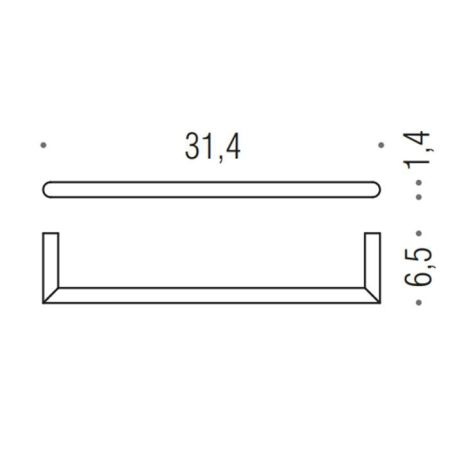 Colombo Mini Держатель полотенца 31,4*6,5cм, цвет: PVD графит матовый, артикул B4009.GM