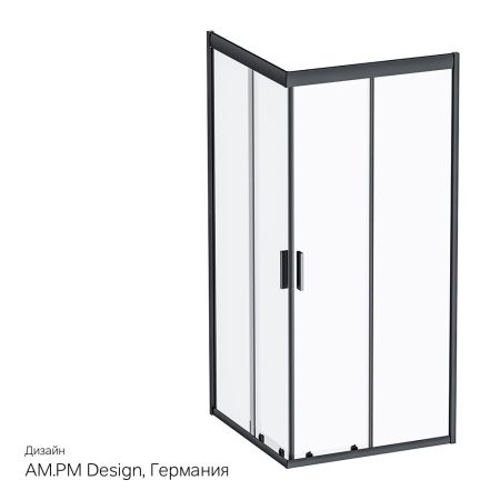 W90G-403-090BT Душевое ограждение Gem Square Slide 90x90 стекло прозрачное, профиль черный матовый,, артикул W90G-403-090BT
