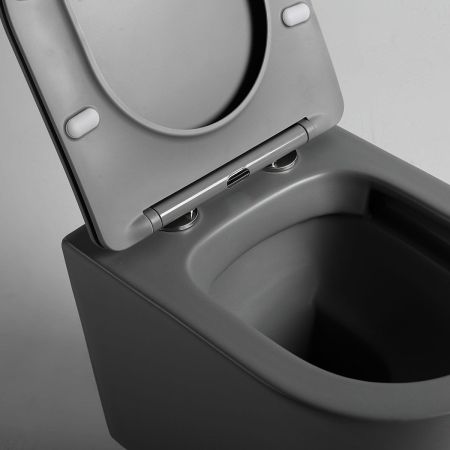 Унитаз подвесной Piatti VT1-11SMA, цвет антрацит матовый, ультратонкое soft-close сиденье, артикул VT1-11SMA