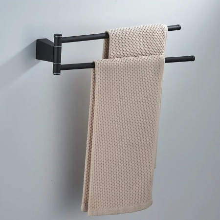 Полотенцедержатель поворотный двойной Shevanik SG5707H, черный