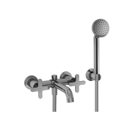 Fantini Icona Classic Смеситель для ванны, настенный, излив 180мм, с ручн.душем, цвет: хром, артикул 53 02 R015