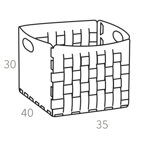 ADJ Корзинка Bottega, 35x40xH30 см., цвет: серый/черный, артикул 1048.03/01