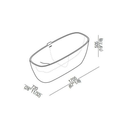 Agape Normal Ванна отдельностоящая 170.5x72x50.5 см, цвет: белый