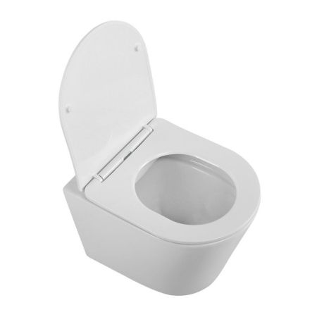FLAY-R Унитаз подвесной безободковый с сиденьем дюропласт soft close, BB053CHR/SC, артикул BB053CHR/SC