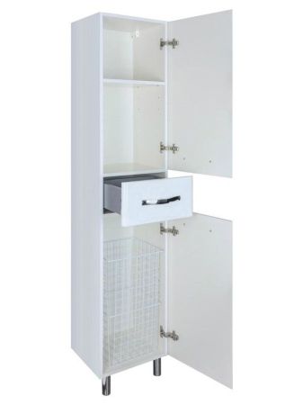 Шкаф пенал Bellezza Анкона 40 4629605101019 с бельевой корзиной R Белый, артикул 4629605101019