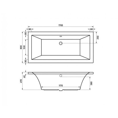 Ванна BERGES акриловая TARI 170x80 с каркасом Ванна BERGES акриловая TARI 170x80 с каркасом