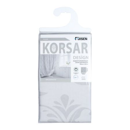 Штора для ванной комнаты FIXSEN DESIGN FX-2518, серый, артикул FX-2518