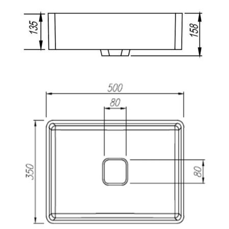 Раковина Florentina Одри 50 см 10.320.00500.001, белая, артикул 10.320.00500.001
