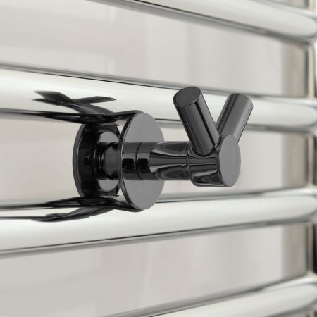 Крючок, Сунержа, ВИКТОРИЯ, двойной, ширина, мм-50, глубина, мм-50, высота, мм-50, тип установки-между перемычками полотенцесушителя, для водяных и электрических моделей, материал-нержавеющая сталь, крепления в комплекте, цвет-черный хром, артикул 01-2010-0002