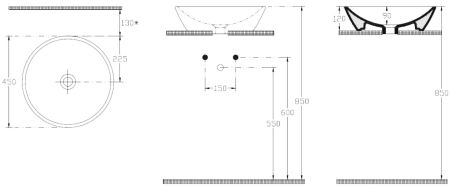 Раковина накладная Allen Brau Fantasy 45 4.11019.20 белый глянец, артикул 4.11019.20