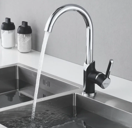 Смеситель для кухни Shevanik S6053H, черный