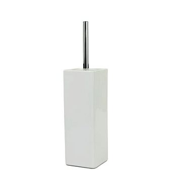 Stil Haus Living, напольный керамический ёрш, цвет хром - белый матовый - белая керамика