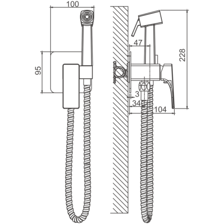 Смеситель гигиенический BELZ цвет: черный (B55709-7), артикул B55709-7