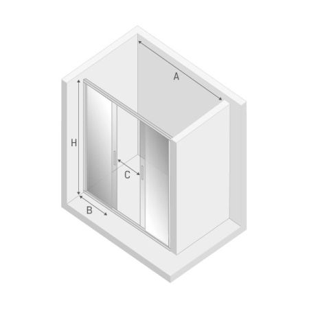 Дверь в нишу NEW TRENDY NEW CORRINA 140x195 D-0183A (хром), артикул D-0183A