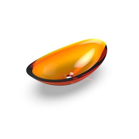 Раковина, KNIEF, Charm Shape, ширина, мм-581, глубина, мм-331, высота, мм-169, тип установки-накладной (настольный), отверстия для смесителя-отсутствуют, без перелива, материал-Solid surface, цвет-Orange Crystal, артикул 70204060