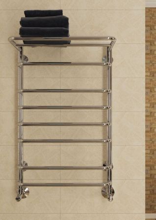 Водяной полотенцесушитель Terminus Полка П8 500x796 4670030723161 с полкой Хром