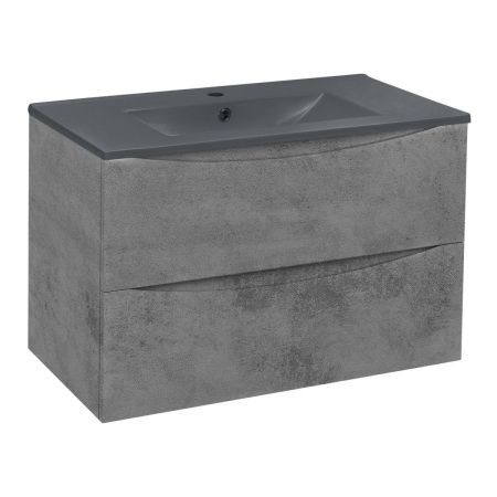 База под керамическую раковину Mia 800 подвесная, 2 выкатных ящика soft close, Beton, артикул VMC-2MC800BT