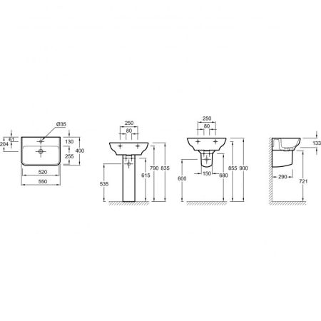 Раковина JACOB DELAFON STRUKTURA EGF112-00 (подвесная, (50*40), белый), шт