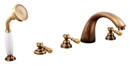 Смеситель на борт ванны Rav Slezak Morava retro MK469.5PSM бронзовый