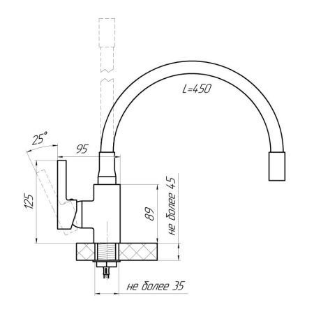 Смеситель для кухни Сантаком stMIRA 5098-1, красный