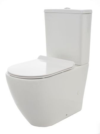 AQM1002 Унитаз напольный Rimless c сиденьем SoftClose,  горизонтальный выпуск. 660x360x435мм, артикул AQM1002