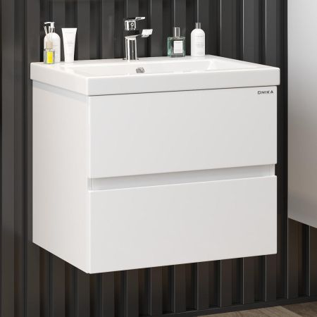 Тумба Onika Эвада 70 подвесная, белая (ум. Como 70), артикул 107059