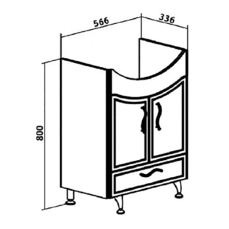 Тумба под раковину Runo Севилья 60 4620750022211 Белая