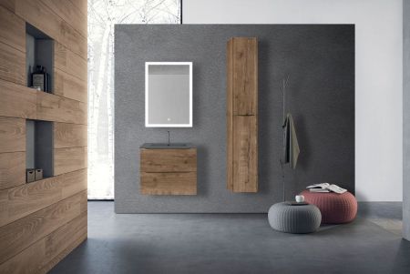 База под керамическую раковину Mia 600 подвесная, 2 выкатных ящика soft close, V.Oak, артикул VMC-2MC600VO