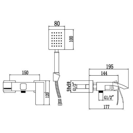 Смеситель для ванны Fmark FS8624C, матовое золото, артикул FS8624C