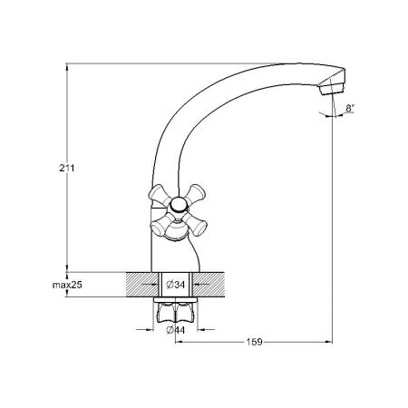 Смеситель для кухни G.Lauf QML4-A827, хром