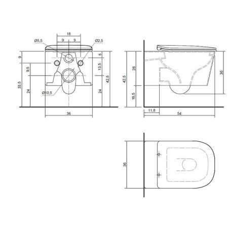 ANTONIO LUPI KOMODO Унитаз подвесной безободковый 540х360х260 мм., в комплекте с крышкой-сиденьем FLAT с системой "soft-close", цвет белый глянцевый, артикул KOMODO1
