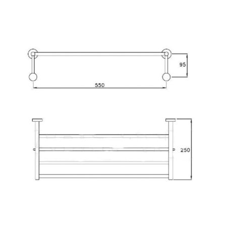 Stella Lucilla Полочка для полотенец  1066 цвет: хром