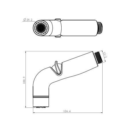 Гигиеническая лейка Rose RH82H, черный