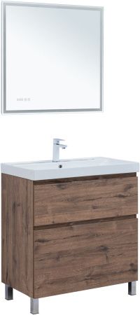 Тумба под раковину Aquanet Алвита New 80 напольная, дуб веллингтон табак Тумба под раковину Aquanet Алвита New 80 напольная, дуб веллингтон табак