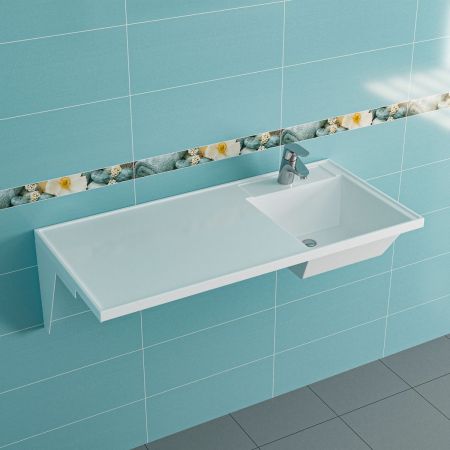 Раковина над стиральной машиной "Лидер 1000*482" ш/гл  правый, без кронштейнов  (кронштейн для рак. Юпитер)