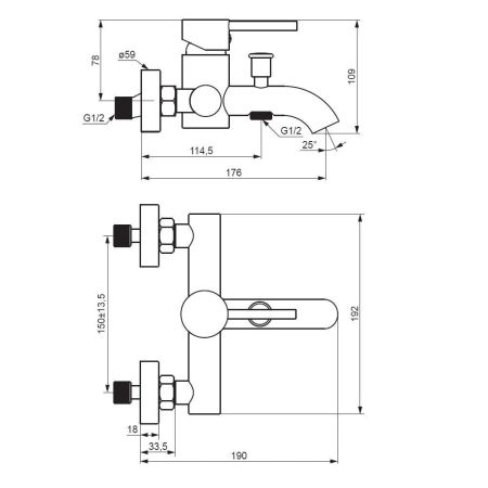 361000300 Scandinavian Pure, смеситель для ванной и душа, чёрный, артикул 361000300