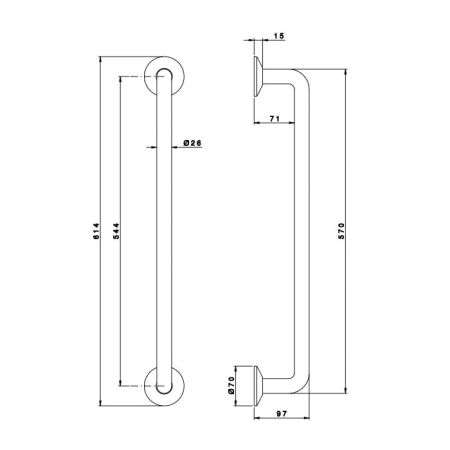 Nicolazzi Accessori Grab Bar Поручень 614 мм, цвет Copper Plated, артикул 5547LRA