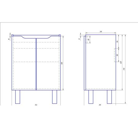 Тумба с раковиной подвесная/напольная Dreja Mini 60 см, белый, артикул 99-0202-com