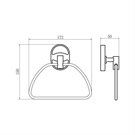 Кольцо для полотенец FASHUN A1904-2, хром, артикул A1904-2