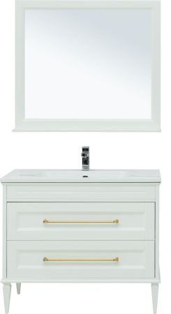 Мебель для ванной Aquanet Бостон М 100 белый (ручки золото) (лит. мрамор), артикул 00281192