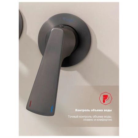 Смеситель для ванны встраиваемый Raglo R07.32.09, графит